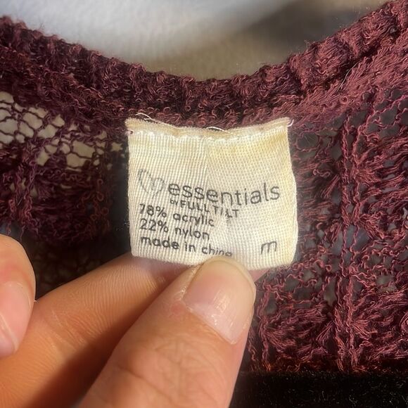 Burgundy Brink Loose knit Sweater Duster - Picture 5 of 13